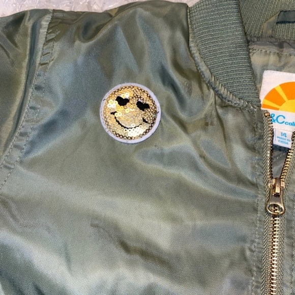 C&C California girls size 14 Olive green jacket with patches - Picture 6 of 7